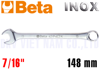Cờ lê vòng miệng Inox Beta 42INOX-AS 7/16