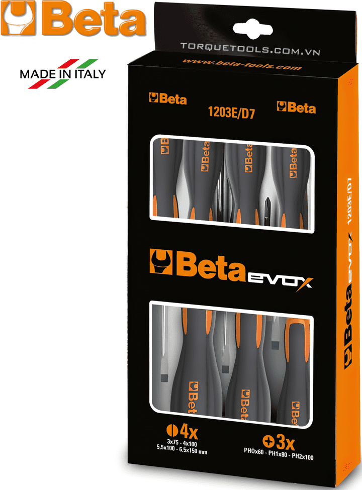 Bộ tô vít 2 cạnh BETA 1203E/D5, BETA set scewdriver 1203E/D5