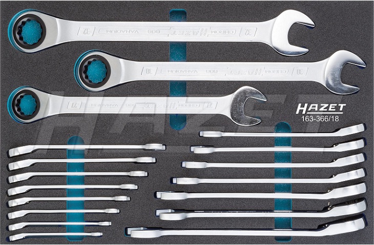 Khay dung cu Hazet 163-366/18, Hazet soft foam insert 163-366/18