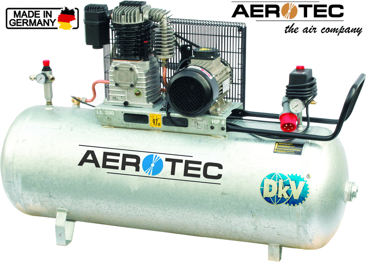 may nen khi Aerotec  550-200 Z PRO liegend - 400 Volt verzinkt, Aerotec air compressor  550-200 Z PRO liegend - 400 Volt verzinkt