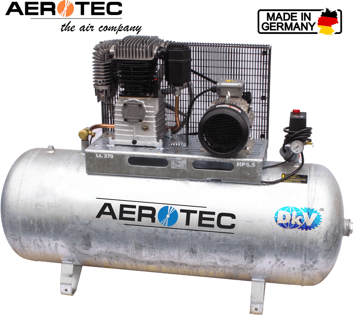 may nen khi Aerotec N59-270 Z PRO liegend - 400 Volt verzinkt, Aerotec air compressor N59-270 Z PRO liegend - 400 Volt verzinkt