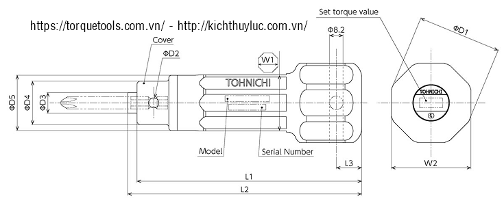 TÔ VÍT LỰC TOHNICHI RNTD15CN, TÔ VÍT SIẾT LỰC TOHNICHI RNTD15CN, TOHNICHI TORQUE SCREWDRIVER RNTD15CN