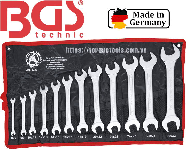 Bộ cờ lê miệng hở BGS 1233, BGS open spanners set 1233