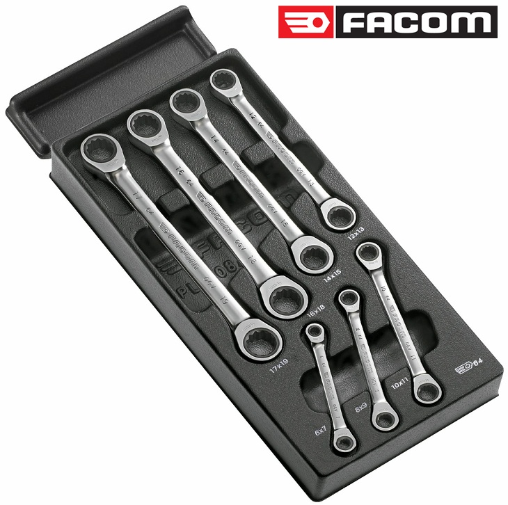 Bộ cờ lê 2 đầu tròng Facom MOD.65J7, Facom wrench set MOD.65J7