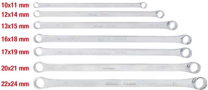  bo co le 2 đầu hở ks tools 518.0830, ks tools wrench set 518.0830