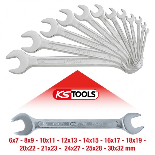  bo co le 2 đầu hở ks tools 517.0125, ks tools wrench set 517.0125