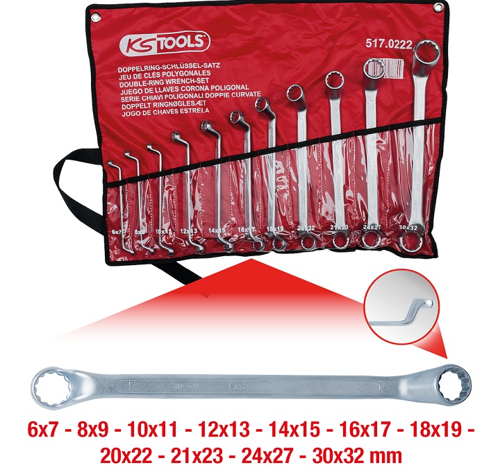 bo co le 2 dau ho ks tools 517.0222 , ks tools wrench set 517.0222