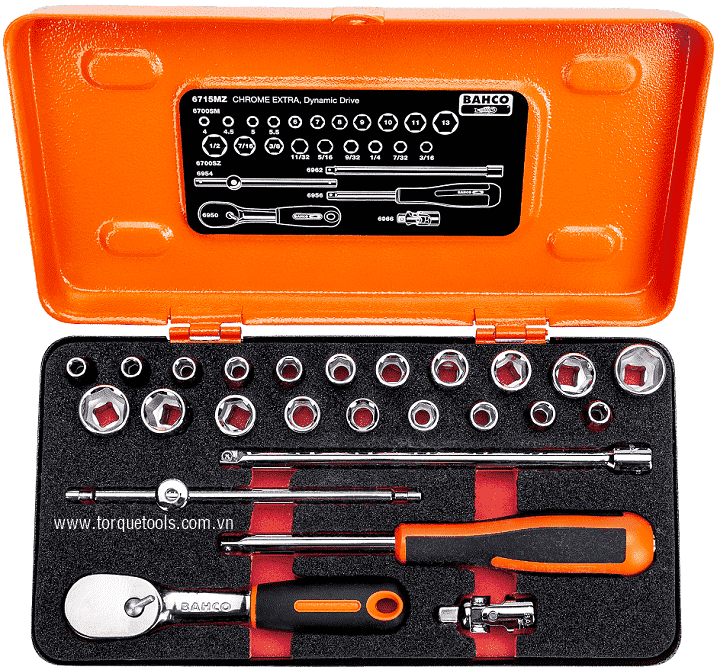 bo khau bahco 6715mz, bahco socket set 6715mz