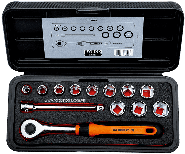 bo khau bahco 7420RE, bahco socket set 7420RE