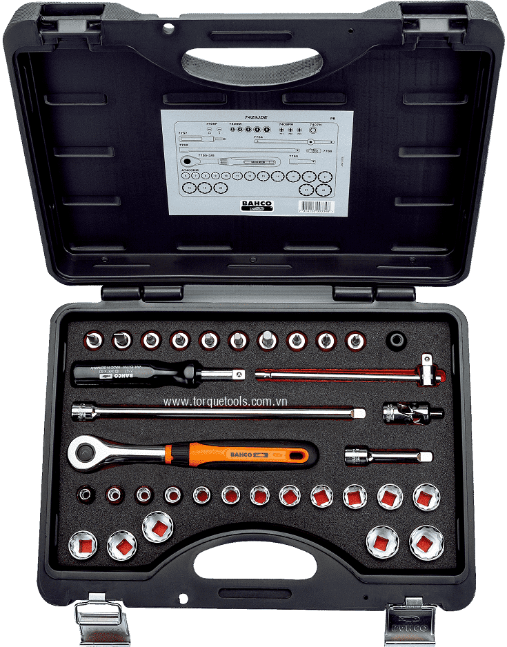 bo khau bahco 7429JDE , bahco socket set 7429JDE