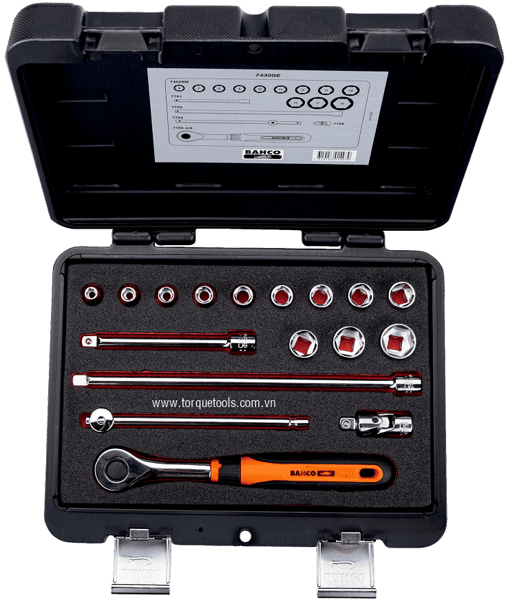 bo khau bahco 7430GE, bahco socket set 7430GE