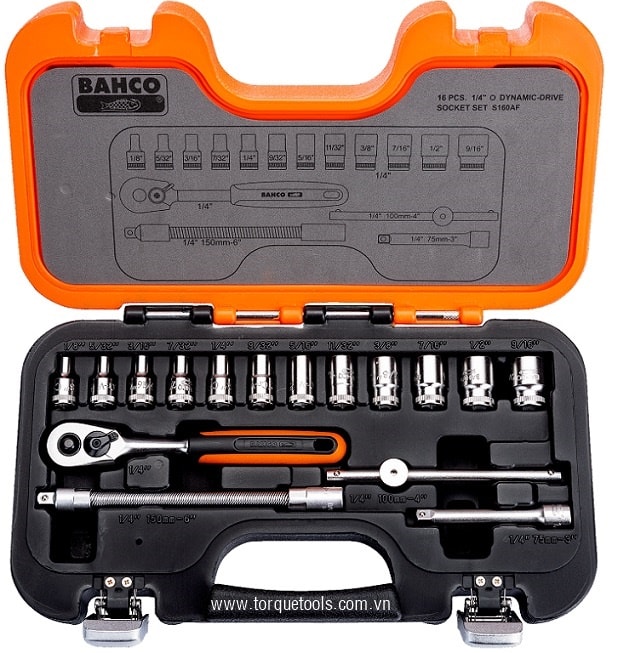 bo khau bahco s160af, bahco socket set s160af