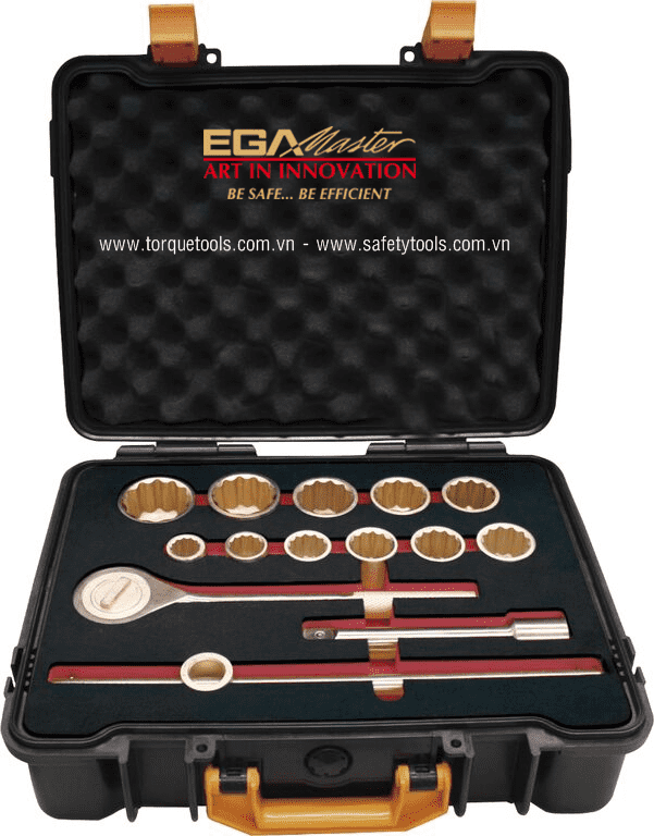 Bộ dụng cụ chống cháy nổ Egamaster 35825, Egamaster non sparking socket set 35825