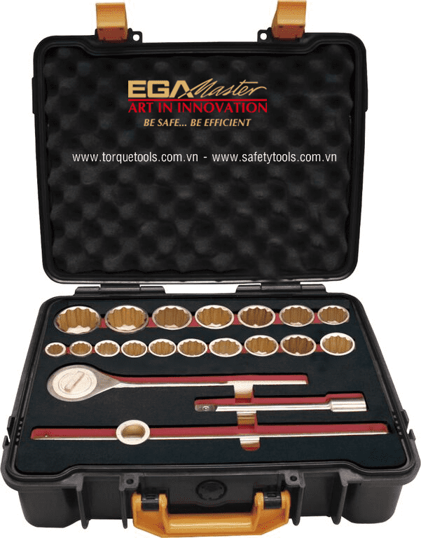 Bộ dụng cụ chống cháy nổ Egamaster 35817, Egamaster non sparking socket set 35817  