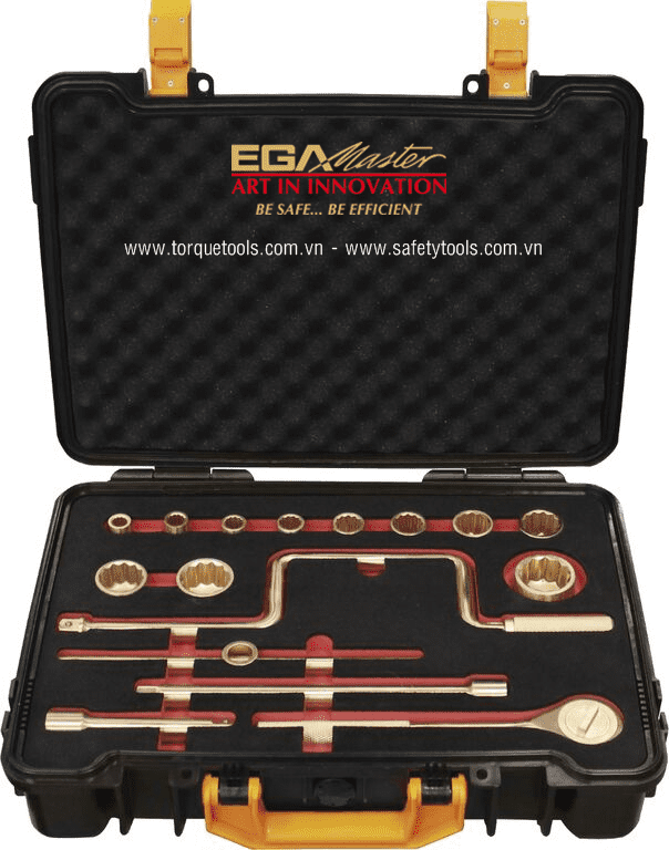 Bộ dụng cụ chống cháy nổ Egamaster 74267 , Egamaster non sparking socket set 74267 