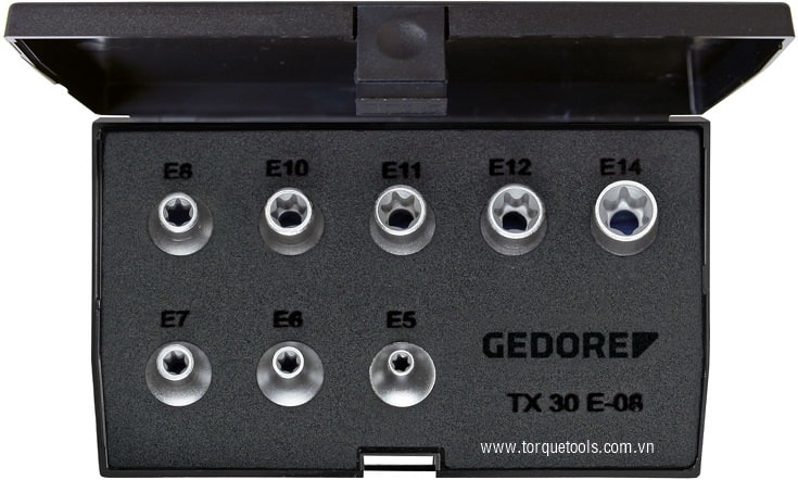 bo khau Gedore TX 30 E-08, Gedore socket set TX 30 E-08