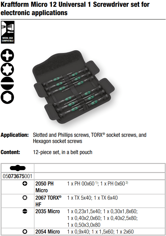 bo co le wera 05073290001, wera spanner set 05073290001