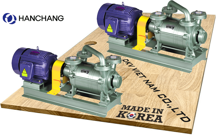 Bơm chân không vòng nước Hanchang HWVP-2-550, Hanchang liquid ring vacuum pump HWVP-2-550