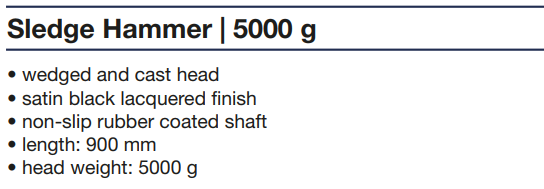 Búa thép đầu vuông BGS 3860, BGS steel hammer 3860