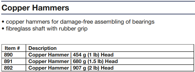 Búa đồng đầu tròn BGS 890, BGS copper hammer 890