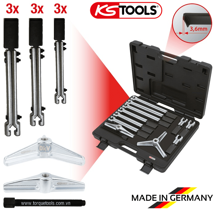Bộ cảo cơ khí 2-3 chấu KS Tools 700.1300, KS Tools Universal puller set 700.1300