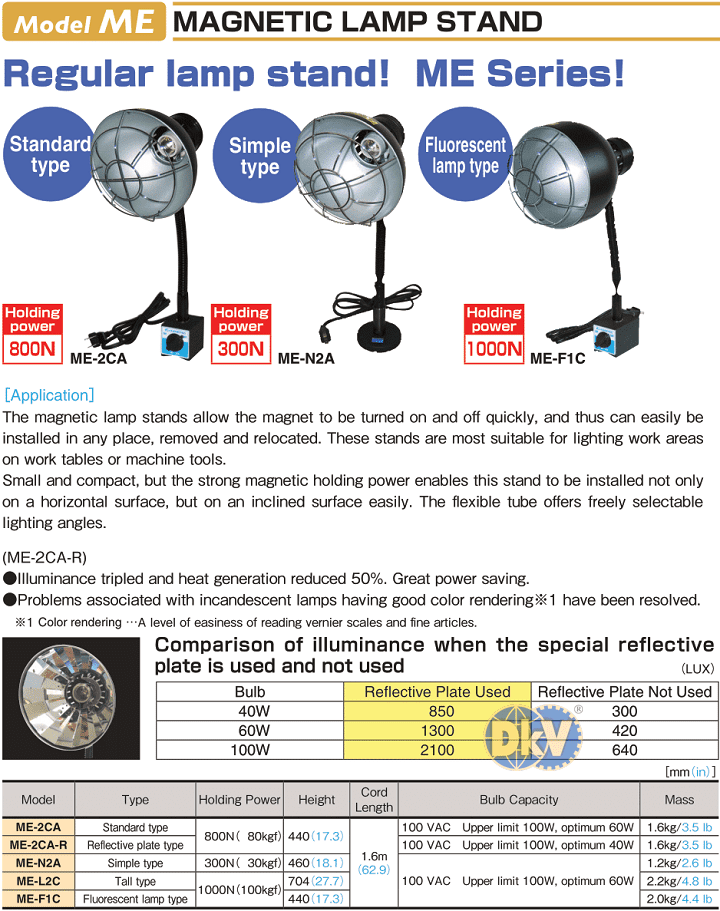Chân đèn đề từ Kanetec ME-2CA, Kanetec magnetic lamp stand ME-2CA