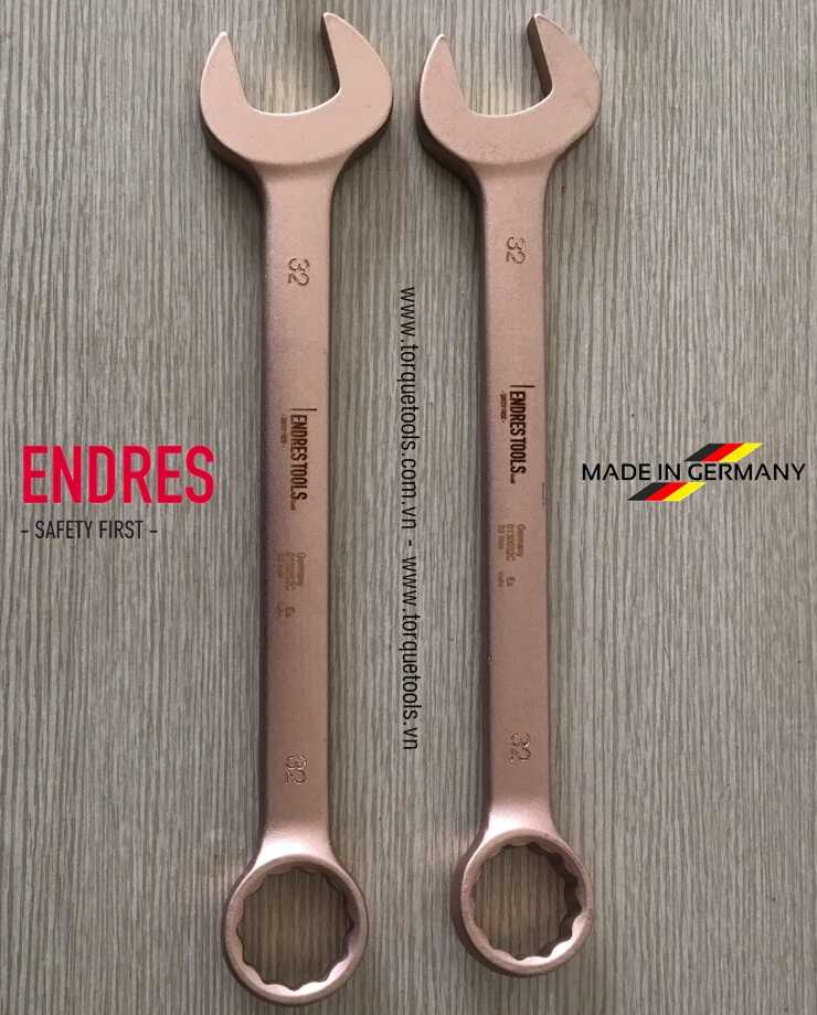 Cờ lê chống cháy nổ Endres 0130028C, cờ lê vòng miệng chống cháy nổ Endres 0130028C, Endres non sparking combination spanners 0130028C