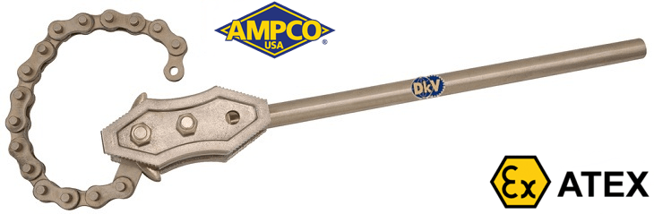 Cờ lê dây xích chống cháy nổ Ampco EU0685 , Ampco non sparking chain pipe wrench EU0685