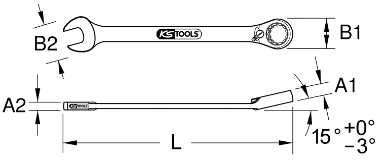 Cờ lê KS Tools 503.4681, cờ lê miêng hở KS Tools 503.4681, KS Tools combination spanner 503.4681