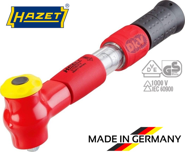 Cờ lê lực cách điện Hazet 5109 KV, cờ lê siết lực cách điện Hazet 5109 KV, Hazet insulation torque wrench 5109 KV: có dải lực siết 5 - 25 N.m, cỡ khẩu 3/8", bước tiến 0.5 N.m/vạch, chuyên dùng để siết lực chính xác các loại bulong, đai ốc trong môi trường điện cao thế (< AC 1.000 V, < DC 1.500V).