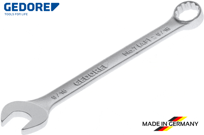 Cờ lê vòng miệng Gedore 7 3/16AF, cờ lê miêng hở/tròng Gedore 7 3/16AF, Gedore combination spanner 7 3/16AF