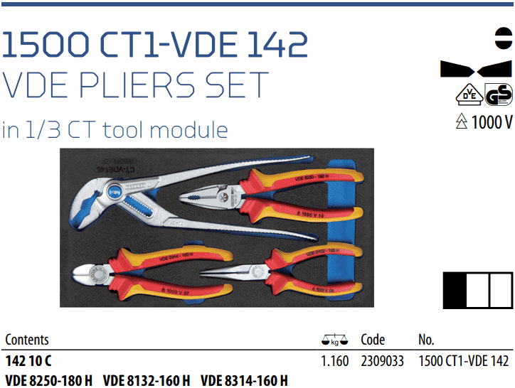 Set 10 Pièces GEDORE 1500 CT1-6 – Outillage De Précision, Réf. 2308851