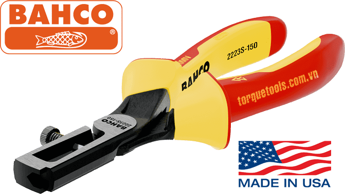 Kìm cách điện tuốt dây Bahco 2223 S-150, Bahco VDE Wire Stripping pliers 2223 S-150