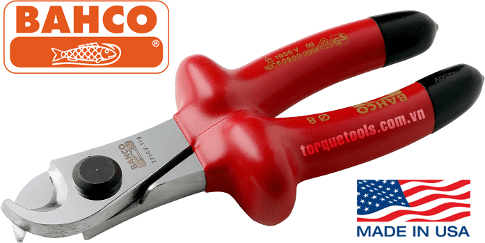 Kìm cắt cách điện Bahco 2250V-170, Bahco VDE cutting pliers 2250V-170