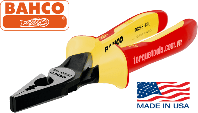 Kìm cách điện đa năng Bahco 2628 S-180, Bahco VDE combination pliers 2628 S-180
