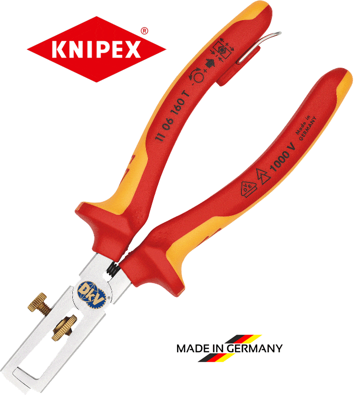 kim tuot day cach dien knipex 11 06 160 T, knipex vde wire stripping pliers 11 06 160 T