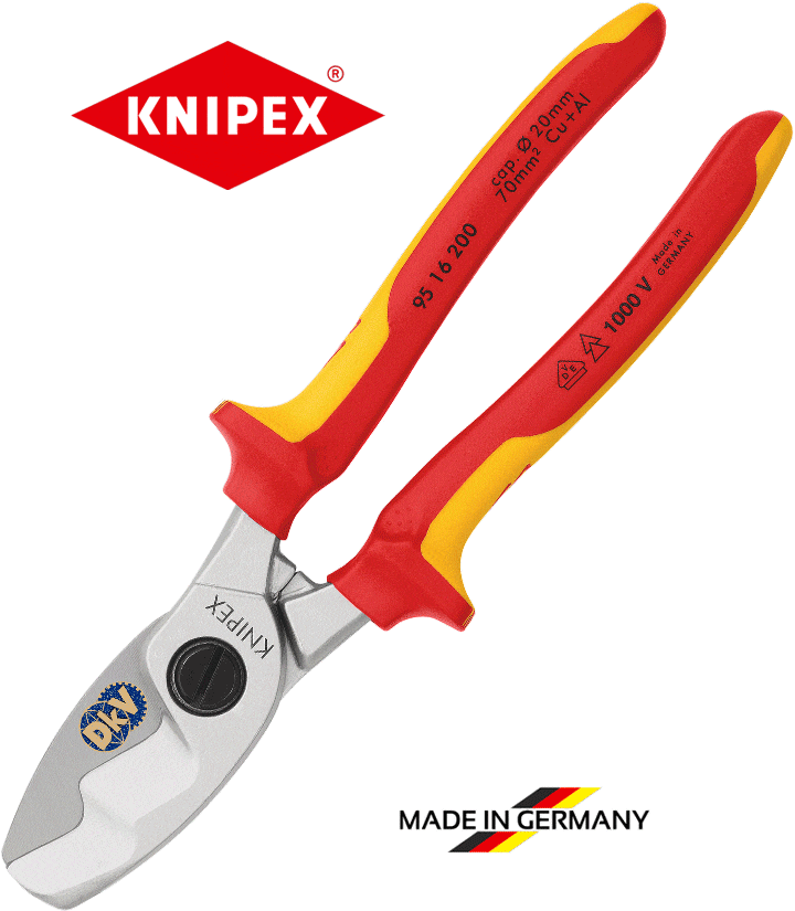 kim cat cach dien knipex 95 16 200 , knipex vde cutting pliers 95 16 200