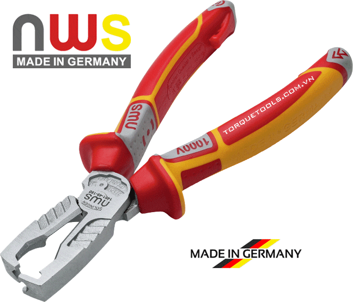 Kìm tuốt dây cách điện NWS 1451-49-VDE-180, NWS VDE wire stripping pliers 1451-49-VDE-180
