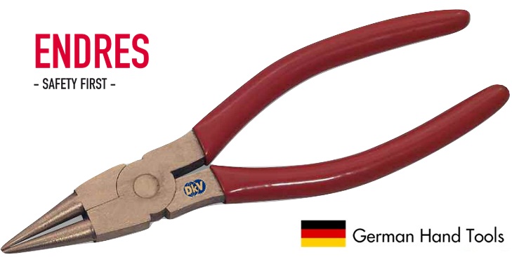 Kìm mũi nhọn chống cháy nổ Endress 0621200C, Endress non sparking round nose plier 0621200C