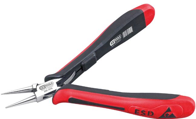 Kìm mũi tròn chống tĩnh điện KS Tools 500.7076, KS Tools ESD round nose pliers 500.7076