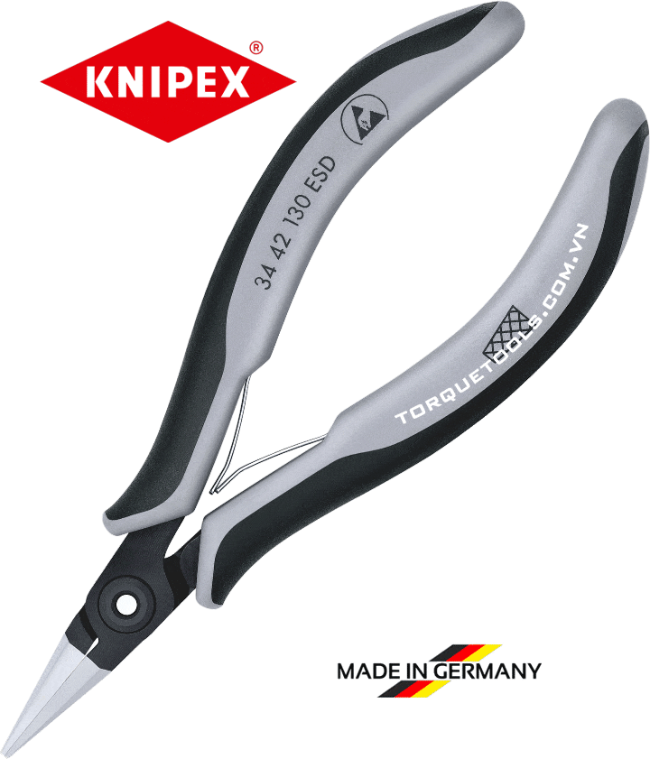 kim mo nhon chong tinh dien knipex 34 42 130 esd, knipex precision electronics gripping pliers 34 42 130 esd