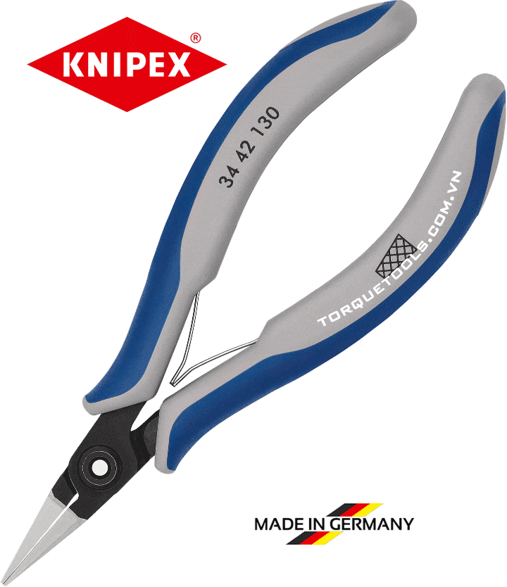 KÌM MŨI NHỌN KNIPEX 34 42 130, KNIPEX ELECTRONICS MOUNTING PLIERS 34 42 130