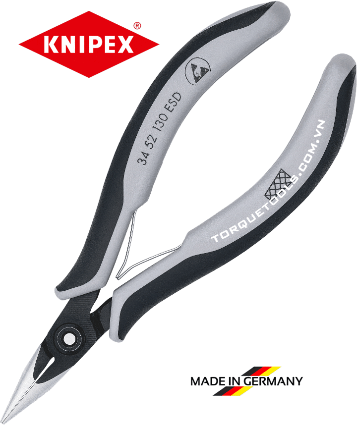 kim mo nhon chong tinh dien knipex 34 52 130 esd, knipex precision electronics gripping pliers 34 52 130 esd