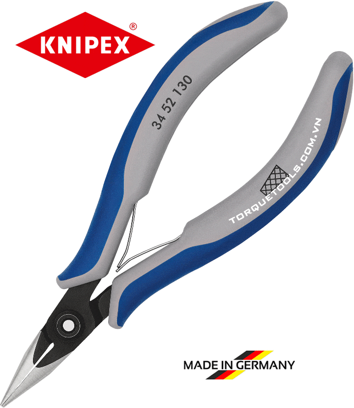 KÌM MŨI NHỌN KNIPEX 34 52 130, KNIPEX ELECTRONICS MOUNTING PLIERS 34 52 130