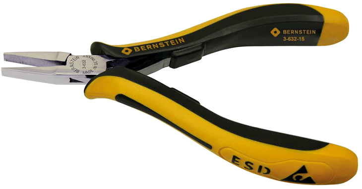 Kìm mũi phẳng chống tĩnh điện Bernstein 3-632-15, Bernstein ESD Round flat Pliers 3-632-15