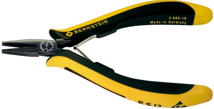Kìm mũi phẳng chống tĩnh điện Bernstein 3-682-15, Bernstein ESD Flat Nose Pliers 3-682-15
