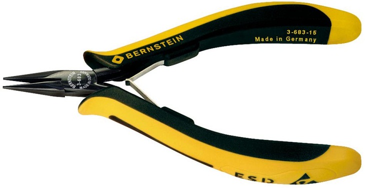 Kìm mũi nhọn chống tĩnh điện Bernstein 3-683-15, Bernstein ESD Flat Snipe Pliers 3-683-15