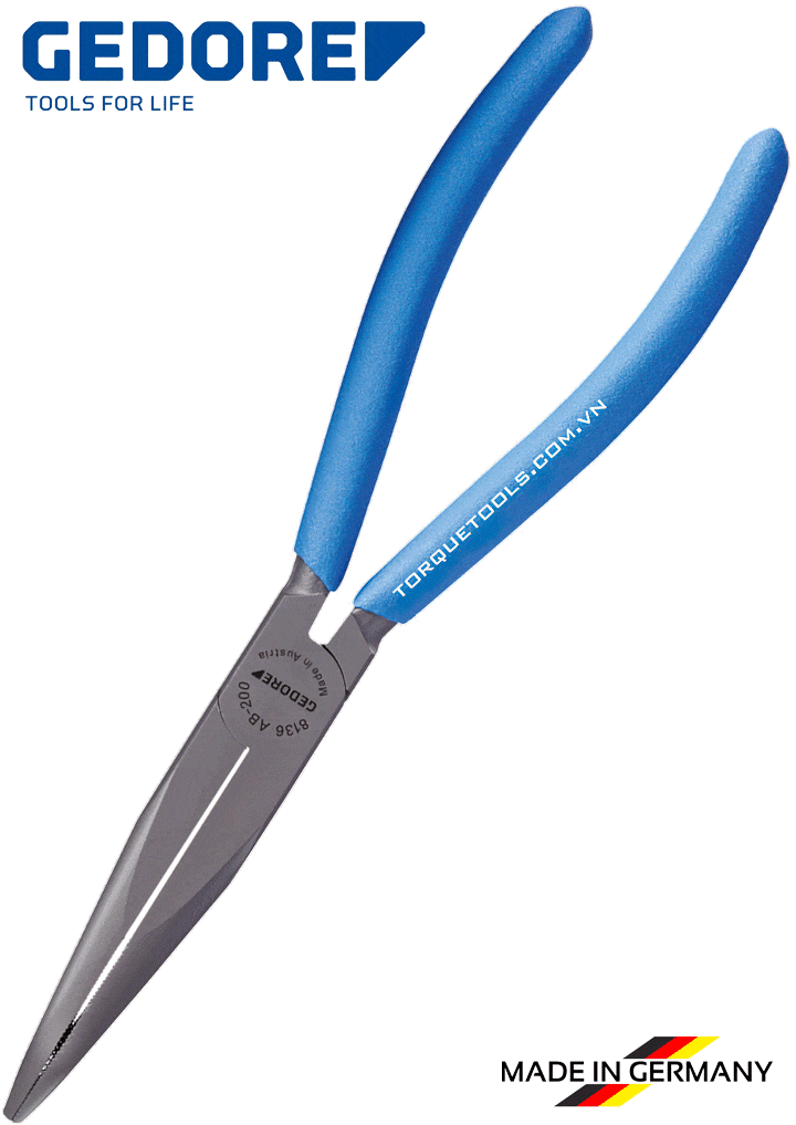Kìm mũi phẳng Gedore 8136 AB-200 TL, Gedore flat nose pliers 8136 AB-200 TL