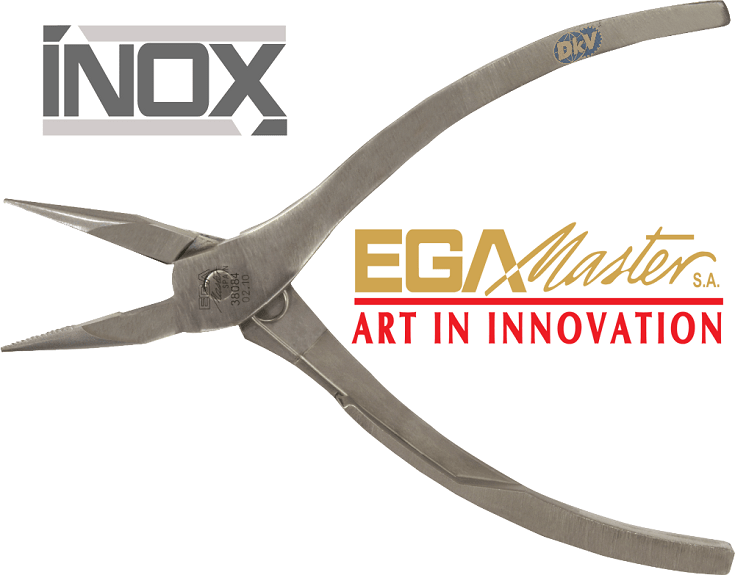 kim mỏ nhọn inox egamaster 38084 , egamaster inox flat nose pliers 38084