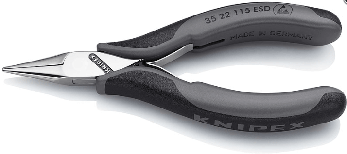 KÌM MỎ NHỌN CHỐNG TĨNH ĐIỆN KNIPEX 35 22 115 ESD | KNIPEX PRECISION ELECTRONICS GRIPPING PLIERS 32 22 115 ESD